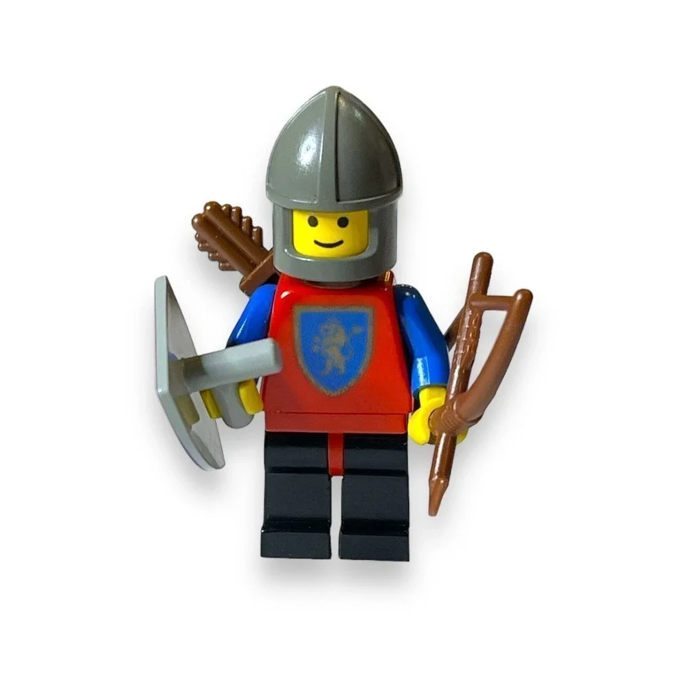 Vintage LEGO Minifigure Mounted Knight with Horse Shield Bow Quiver
